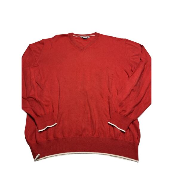 Luigi Baldo Italy Men’s Red V-Neck Sweater Long Sleeve Knit Cashmere Blend - Picture 1 of 6